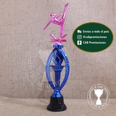 Trofeo plástico gimnasia artística - danza fucsia - Ovalado BN - - comprar online