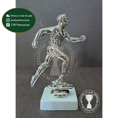 Trofeo souvenir atletismo hombre corriendo plateado - BB