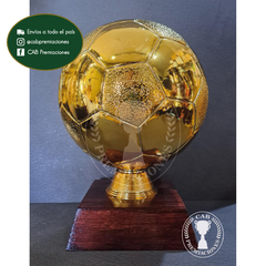 Balón de oro plástico en base madera - Fútbol - Handball