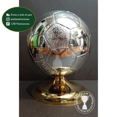 Balón de plata plástico en base plástica dorada - Fútbol - Handball