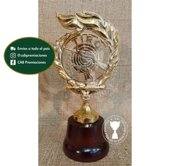 Trofeo Souvenir tiro laurel paintball en base de madera