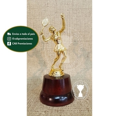 Trofeo Souvenir tenis femenino tennis en base de madera