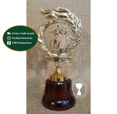 Trofeo Souvenir rugby laurel en base de madera