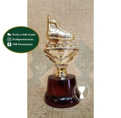 Trofeo Souvenir patín carrera roller en base de madera