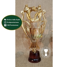 Trofeo Souvenir taekwondo alto artes marciales en base de madera