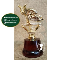 Trofeo Souvenir judo 2D artes marciales en base de madera