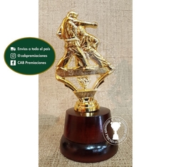 Trofeo Souvenir taekwondo 2D artes marciales en base de madera