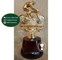 Trofeo Souvenir ciclismo bicicleta ciclista en base de madera