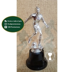 Trofeo Souvenir fútbol jugador plateado en BN