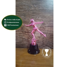 Trofeo Souvenir patín artístico patinadora fucsia en BN