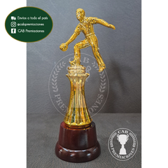 Trofeo Souvenir bochas bochador c/col baja en base madera