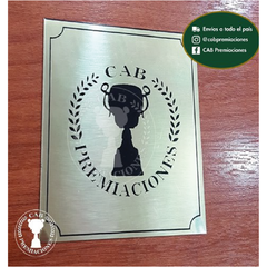 Chapa de bronce grabada láser - personalizada - comprar online