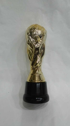 Copa del Mundo Qatar 2022 plástico dorado metalizado Base Madera