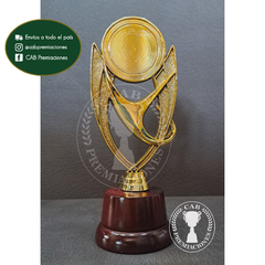 Trofeo Souvenir copa olimpica p/centro standard en base de madera