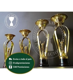 Trofeo metálico c/fig.plás. gimnasia artistica gimnasta masculino - Copa Crown - comprar online