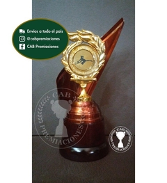 Trofeo metálico c/ valla menos vencida fútbol femenino arquera BM - Envolvente -