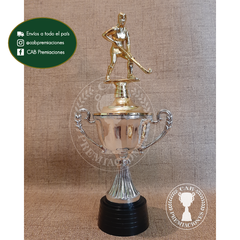 Copa plástica Fac con figura hockey femenino dorado BE - comprar online