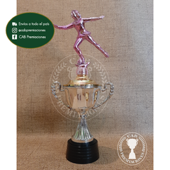 Copa plástica Fac con figura patín artístico patinadora fucsia BE - comprar online