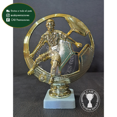 Trofeo souvenir fútbol pelota calada dorada - BB