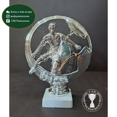 Trofeo souvenir fútbol pelota calada plateada - BB