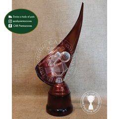 Trofeo metálico c/ figura Fútbol Arco, Botín, Pelota Transparente BM - Envolvente