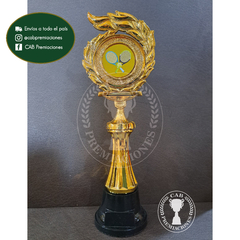 Trofeo Souvenir laurel c/centro Tenis doble c/col baja en BN