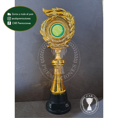 Trofeo Souvenir laurel c/centro Tenis c/col baja en BN