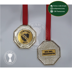 Medalla metálica Octogonal 6x6 cm standard - comprar online