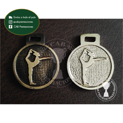 Medalla metálica gimnasia 3,5 cm diámetro standard