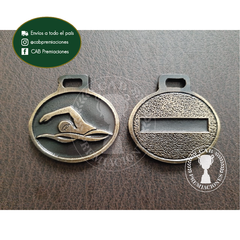 Medalla metálica natación 3,5 cm diámetro standard - nadador - - comprar online