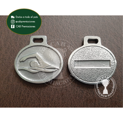 Medalla metálica natación 3,5 cm diámetro standard - nadador - - CAB Premiaciones