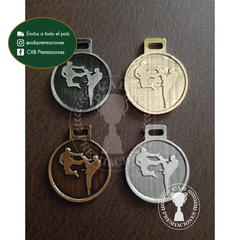 Medalla metálica taekwondo 3,5 cm diámetro standard - artes marciales -