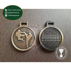 Medalla metálica taekwondo 3,5 cm diámetro standard - artes marciales - - comprar online