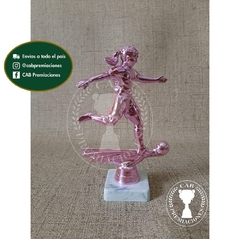 Trofeo souvenir fútbol femenino alto fucsia - BB