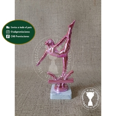 Trofeo souvenir gimnasia artística - danza fucsia - BB