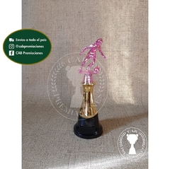 Trofeo Souvenir fútbol femenino pequeño fucsia c/col baja en BN