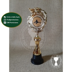 Trofeo Souvenir fútbol femenino arquera valla menos vencida c/col baja en BN