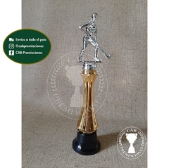 Trofeo Souvenir hockey femenino plateado c/col alta en BN