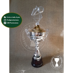 Copa plástica con asas y figura fútbol arco, botín, pelota transparente BM - Comu - - comprar online