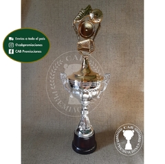 Copa plástica con asas y figura fútbol arco, botín, pelota p/centro BM - Comu - - comprar online