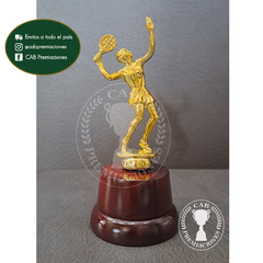 Trofeo Souvenir padel paddle femenino en base de madera