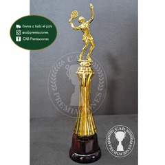 Trofeo Souvenir padel paddle femenino c/col alta en base madera