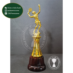 Trofeo Souvenir padel paddle femenino c/col baja en base madera