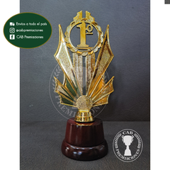 Trofeo Souvenir 1° puesto standard imperial en base de madera