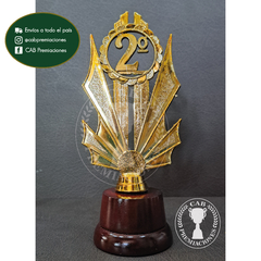 Trofeo Souvenir 2° puesto standard imperial en base de madera