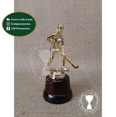 Trofeo Souvenir hockey femenino en base de madera