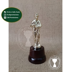 Trofeo Souvenir pescador pesca en base de madera