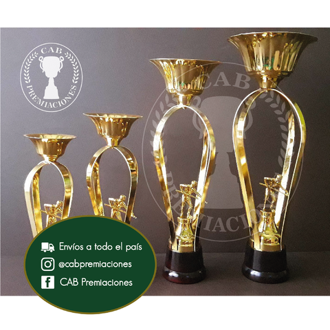 Trofeo metálico c/fig. plástica pool billar - Copa Crown