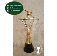 Trofeo Souvenir gimnasia artística gimnasta aro c/col baja en BN