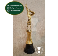 Trofeo Souvenir gimnasia artística gimnasta vertical c/col baja en BN